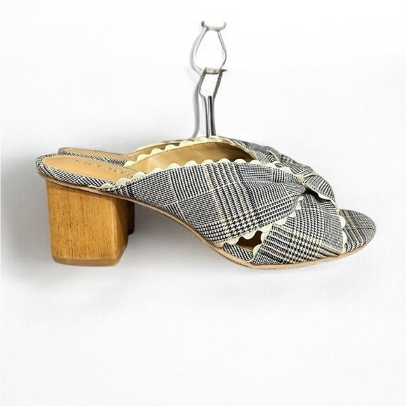 🌻 NEW Jack Rogers Midnight "Holly" Plaid Open Toe Knotted Slide Mules Heel 7.5 - Picture 4 of 13